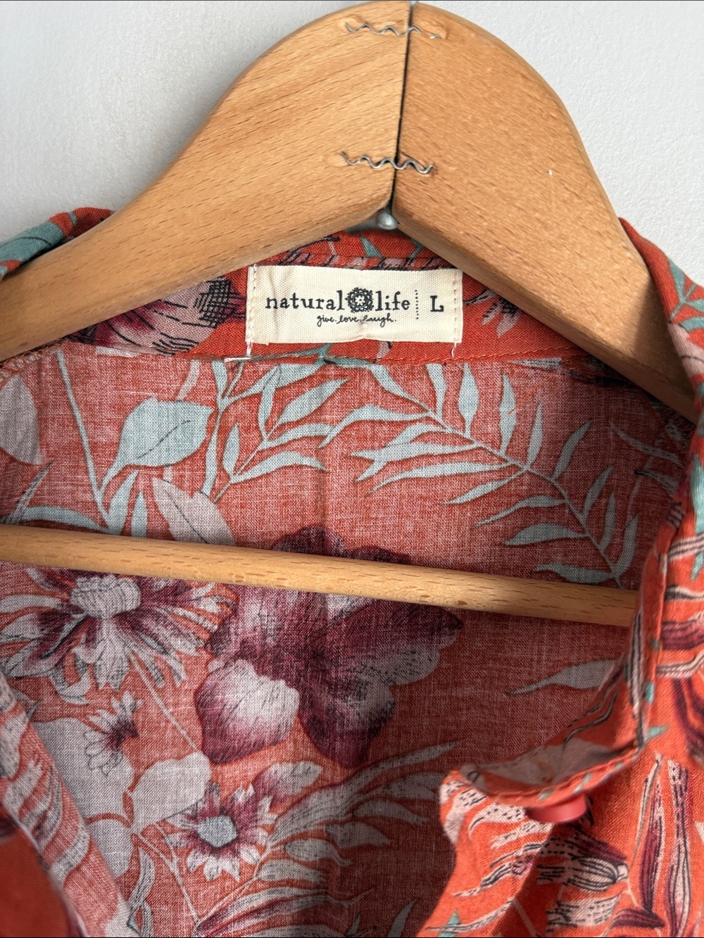 Natural Life Rebecca Midi Dress Orange Tropical Floral Large - Picture 6 of 7